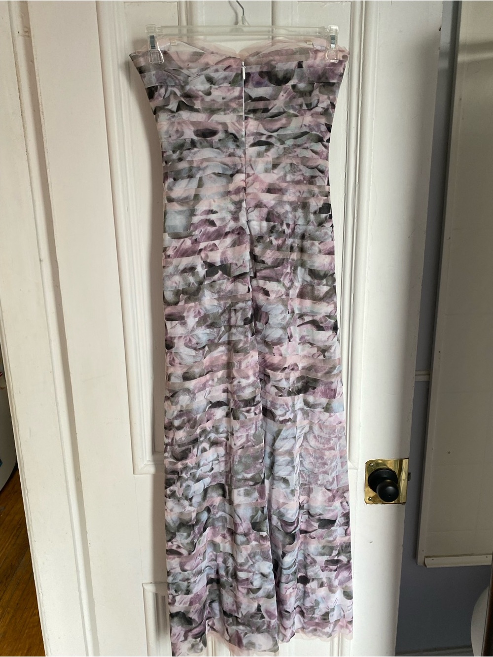 BCBGMaxAzria White Mesh Panel Dress With Ruffles - Picture 5 of 10